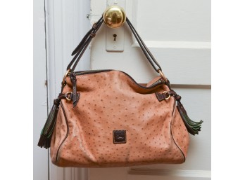 Dooney & Bourke Leather Ostrich Embossed Leather Slouch Satchel