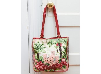 Leopard Motif Beaded Handbag