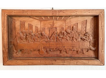 Hand Carved Last Supper Relief Wall Art
