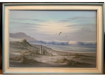 Beach Landscape Original Oil On Canvas Signed
