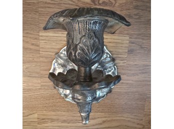 Silver Toned Taper Candle Wall Sconce