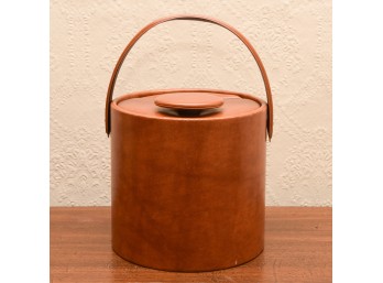Mid-Century Modern Faux Leather Ice Bucket