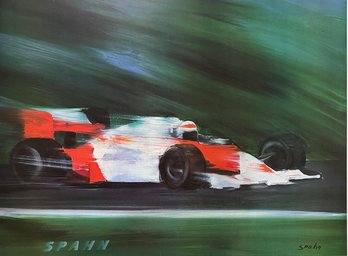 Spahn Auto Racing Vintage Lithograph