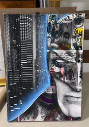 Batman 2011 Mixed Media On Canvas Signed