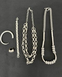 Banana Republic Necklace & Cuff, Ann Taylor Necklace & Vintage Silver Heart Ring