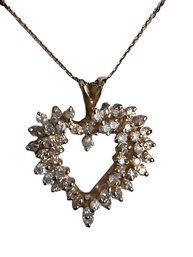 Diamond And 14 Kt Heart, Approx 2 Carats