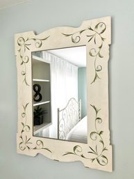 Rustic Country Chic Mirror Hand Painted On Wood Frame