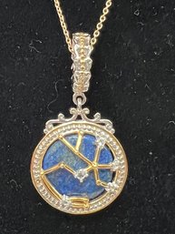 Michael Valitutti Gems En Vogue Lapis Gold Sterling Sagittarius Zodiac Charm Pendant