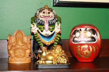 Statue Lot Including Ganesh And Buddha