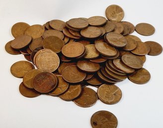 90% Copper 1950s Wheat Pennies (50 Plus) 70 Years Old US Cents