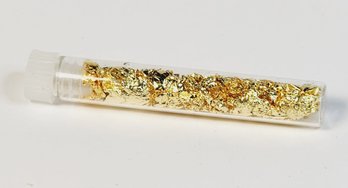 1 Vial  Of Pure Gold Leaf Shavings