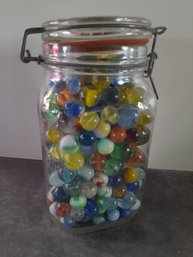Vintage Jar Of Marbles #1