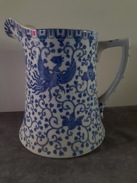 Blue & White Asian Phoenix Pitcher