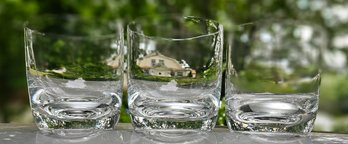 Vintage Votive Candle Holder Set Of 3 Clear Hand-Blown Glass Heavy Thick Bases.