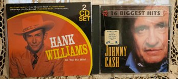 New - Hank Williams 20 Top Ten Hits CD And Johnny Cash 16 Biggest Hit CD