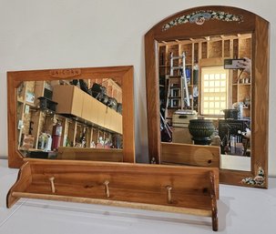 Set Of 2 Mirrors And A Coat Rack