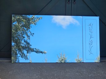 Vintage Rectangular Mirror With Etched Ends