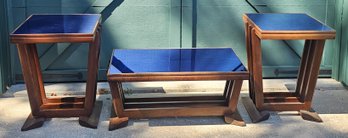 Vintage Danish Modern Glass Top Table Set (1947) By Superior Table
