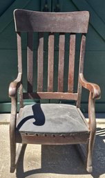 Antique Mission Rocking Chair With Slat Back