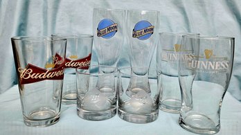 Miller, Budweiser, Blue Moon, And Guiness - Barware Glasses Sets Of 2 Each