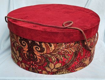 The Raymond Waites Collection Cloth (Cotton/Polyester) Covered Hat Box  Large - 15inches X 7 1/2 Inches