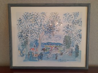 Horse Jockeys Under Trees Print By Raoul Dufy