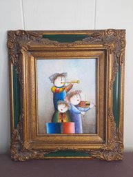 Signed Oil On Canvas Of 3 Musicians