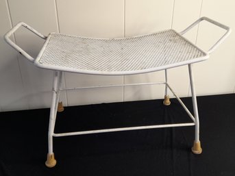 Vintage Salterini White Metal Stool/ottoman
