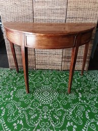 Early Large 1/2 Moon Hall Table