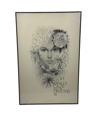 Signed & Numbered James Russell 1988 Mardi Gras Print