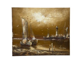 Original Oil Painting On Canvas By Artist R. Lindstrom