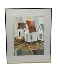 Signed Watercolor Betty Neu Framed Painting