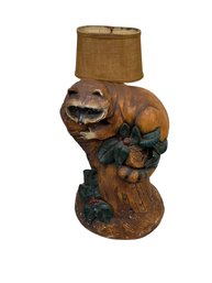 Raccoon Chalkware Lamp By Apsit Brothers 1979