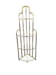 Four Tier Brass Corner Shelf