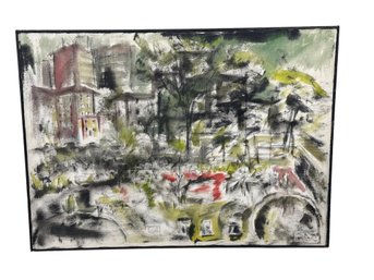 Large Abstract Landscape On Canvas Signed Ramona Agro