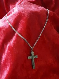 Sterling Silver Cross And Chain 11.76g