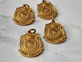 Vintage Farm Forestry Pendants Lot Of 4