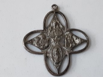 Sterling Silver Religious Medal Pendant 4.77 G