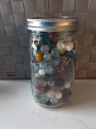 Large Jar Of Vintage Marbles #1