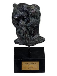 Vintage Aquarius Sculpture On Pedestal