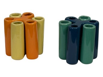 Pair Of Ceramic Bud Vases