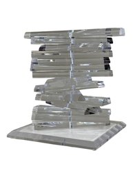 Large Stacked Lucite In The Style Of Karl Springer