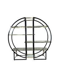 Circular Vitrine Etagere Room Divider In The Style Of Milo Baughman