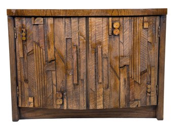 Paul Evans Style Brutalist Lane Pueblo End Table Night Stand