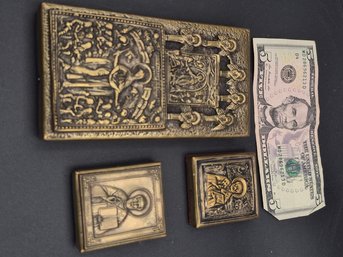 3 Vintage Russian Orthodox Religious Icons