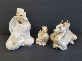 Peal Dragons Rare Set Windstone Editions By Sculptor M. Pea