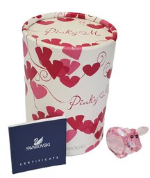 Retired Swarovski Austria Pink Crystal Lovlots Pinky Mo Cow Figurine W/Box & COA