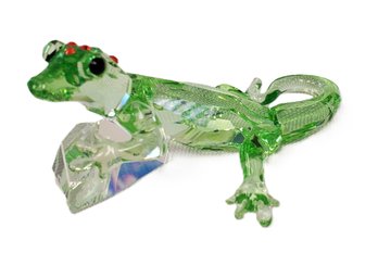 Retired Swarovski Austria Crystal Green Gecko - SCS Event Piece 2008 - No Box Or COA