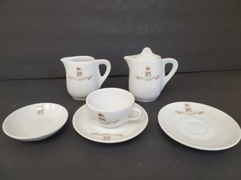 Vintage Hotel Metropole China By Richard Ginorie - Coffee Cup, Saucer, Sugar & Creamer