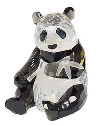 Retired 2008 Signed Swarovski Austria Crystal Endangered Wildlife Mother Panda Bear Annual Edition Figurine